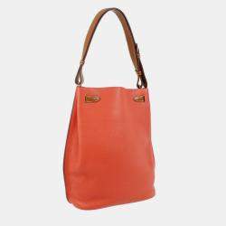 Pre Owned Hermes Rouge Pivoine Taurillon Clemence So Kelly 26 Shoulder Bag