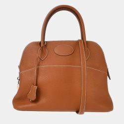 Pre Owned Hermes Gold Taurillon Clemence Bolide 31 2way Handbag