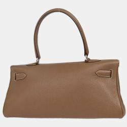 Pre Owned Hermes Etoupe Gray Togo Shoulder Kelly Handbag