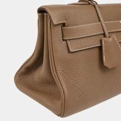Pre Owned Hermes Etoupe Gray Togo Shoulder Kelly Handbag