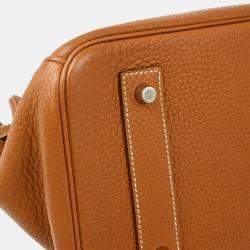 Pre Owned Hermes Gold Taurillon Clemence JPG Shoulder Birkin Handbag