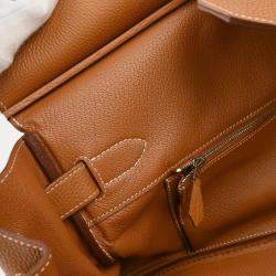Pre Owned Hermes Gold Taurillon Clemence JPG Shoulder Birkin Handbag
