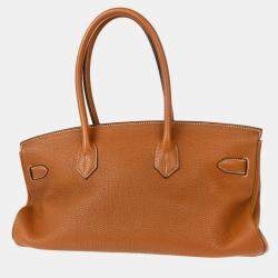 Pre Owned Hermes Gold Taurillon Clemence JPG Shoulder Birkin Handbag