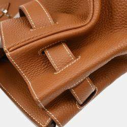 Pre Owned Hermes Gold Taurillon Clemence JPG Shoulder Birkin Handbag