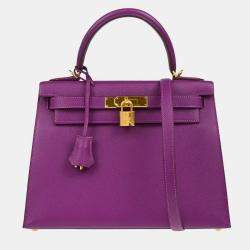 Pre Owned Hermes Anemone Epsom Kelly 28 Sellier 2way Handbag