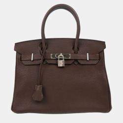 Pre Owned Hermes Chocolat Togo Birkin 30 Handbag