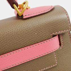Pre Owned Hermes Gray/Pink Epsom Kelly 28 Sellier 2way Handbag