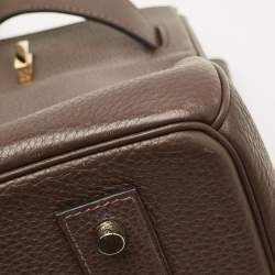 Pre Owned Hermès Chocolat Taurillon Clemence Leather Gold Finish Shoulder Birkin JPG 42 Bag