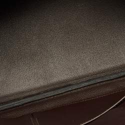 Pre Owned Hermès Chocolat Taurillon Clemence Leather Gold Finish Shoulder Birkin JPG 42 Bag