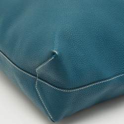 Pre Owned Hermes Colvert/Bleu Atoll Taurillon Clemence Leather Double Sens Reversible Tote