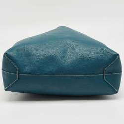 Pre Owned Hermes Colvert/Bleu Atoll Taurillon Clemence Leather Double Sens Reversible Tote