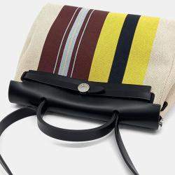 Pre Owned Hermes  NEW ZIP Herbag Small Multicolor Fabric and Leather Bag