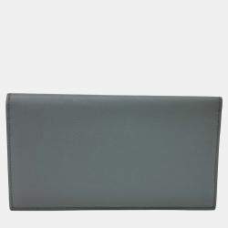 Pre Owned Hermes Grey Leather MC2 Fleming Jungle Long Wallet