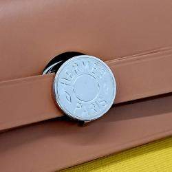 Pre Owned Hermes Yellow Fabric New Zip Small Herbag 