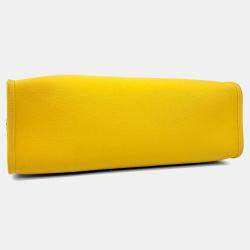 Pre Owned Hermes Yellow Fabric New Zip Small Herbag 