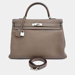 Pre Owned Hermes Brown Leather Kelly 35