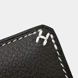 Pre Owned Hermes Black Leather H Sellier Card Holder
