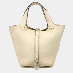 Pre Owned Hermes Beige Leather Rock Picotan 18