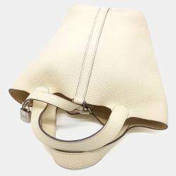 Pre Owned Hermes Beige Leather Rock Picotan 18