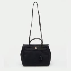 Pre Owned Hermès Black Canvas and Leather Herbag 31 Bag