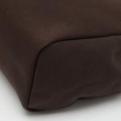 Pre Owned Hermes Chocolate/Terre Canvas and Leather Herbag 39 Bag