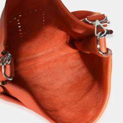 Pre Owned Hermes Evelyne III Orange Taurillon Clemence GM PHW Shoulder Bag