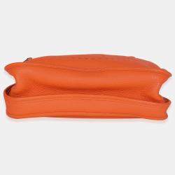 Pre Owned Hermes Evelyne III Orange Taurillon Clemence GM PHW Shoulder Bag