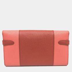 Pre Owned Hermes Kelly Pink Epsom Flag Long Wallet