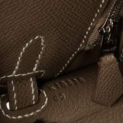 Pre Owned Hermes Etoupe Epsom Leather Palladium Finish Kelly Sellier 25 Bag