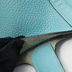 Pre Owned Hermes Picotin Lock 22 Blue Taurillon Clemence Leather Shoulder Bag