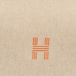 Pre Owned Hermes Natural/Orange Canvas Small Bride-a-Brac Pouch