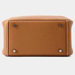Pre Owned Hermes Lindy Size Mini Gold Taurillon Clemence Bag 