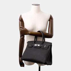 Pre Owned Hermes Birkin Size 30 Black Togo Leather Bag