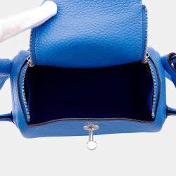 Pre Owned Hermes Lindy Blue Hydra Taurillon Clemence Size Mini