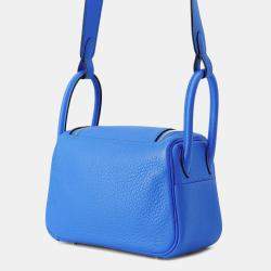 Pre Owned Hermes Lindy Blue Hydra Taurillon Clemence Size Mini