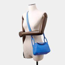 Pre Owned Hermes Lindy Blue Hydra Taurillon Clemence Size Mini