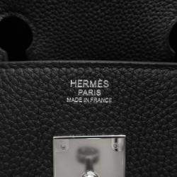 Pre Owned Hermes Birkin Size 30 Black Togo Leather Bag 