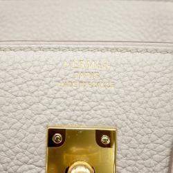 Pre Owned Hermes Birkin Size 25 Beton Togo Leather Bag