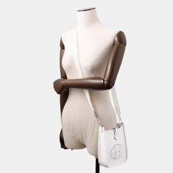 Pre Owned Hermes Evelyne Long  Size Tpm New White Taurillon Clemence Bag 
