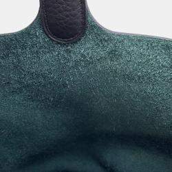 Pre Owned Hermes Picotin Lock 22 Casaque2 Blue Nuit/Vert Cypress/Black Taurillon Clemence Bag 