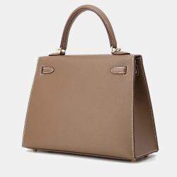 Pre Owned Hermes Kelly Sellier  Size 25 Verso Etoupe/Bamboo Vomadam Bag