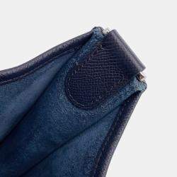 Pre Owned Hermes Evelyne3 Blue Indigo Epsom Size Pm