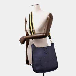 Pre Owned Hermes Evelyne3 Blue Indigo Epsom Size Pm