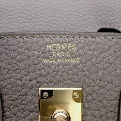 Pre Owned Hermes Birkin Gris Meyer Togo Leather Size 25