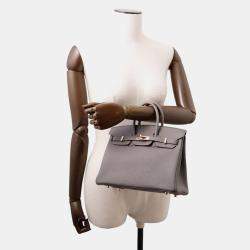 Pre Owned Hermes Birkin Gris Meyer Togo Leather Size 25