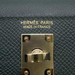 Pre Owned Hermes Mini Kelly 2 Tricolor Vert Mangrove/Green Pantan/Black Epsom