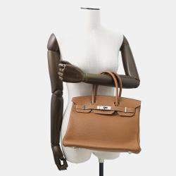 Pre Owned Hermes Birkin Gold Togo Leather Size 30
