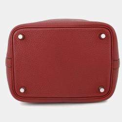 Pre Owned Hermes Picotin Lock Rouge Grenat Taurillon Clemence Size PM
