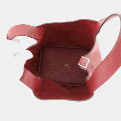Pre Owned Hermes Picotin Lock Rouge Grenat Taurillon Clemence Size PM