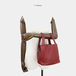 Pre Owned Hermes Picotin Lock Rouge Grenat Taurillon Clemence Size PM